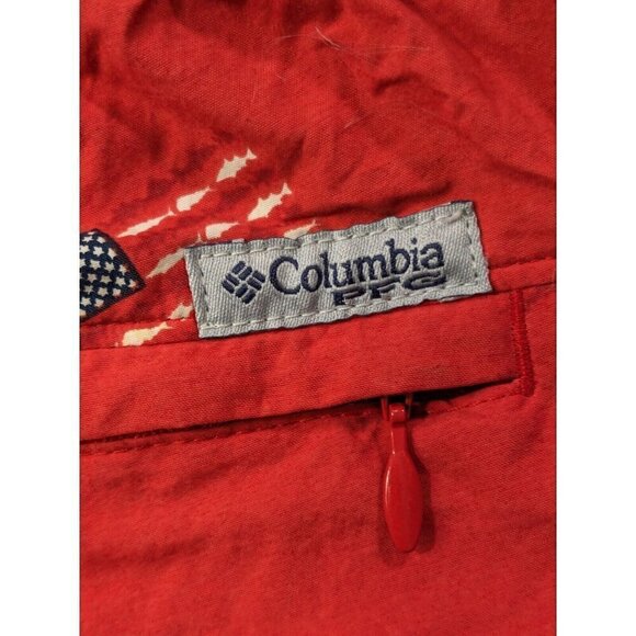 Columbia PFG Super Backcast Water Shorts Womens XL Flag USA Patriotic Red - Picture 13 of 13